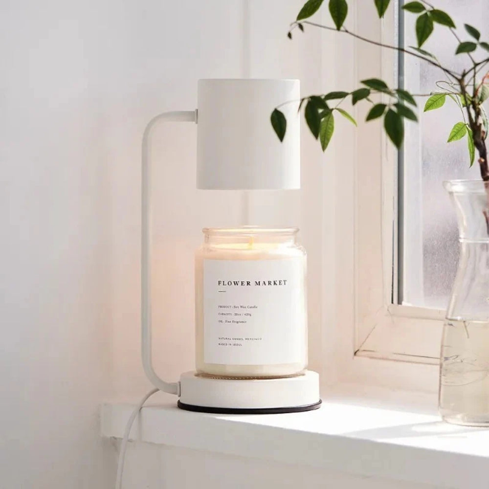Calla Nordic Candle Warmer Lamp – Flameless Wax Melt Warmer with Adjustable LED Light
