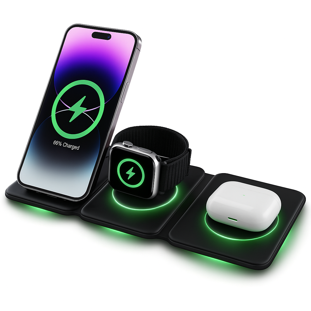 TravelCharge Fold – 3 in 1 Wireless Charging Pad
