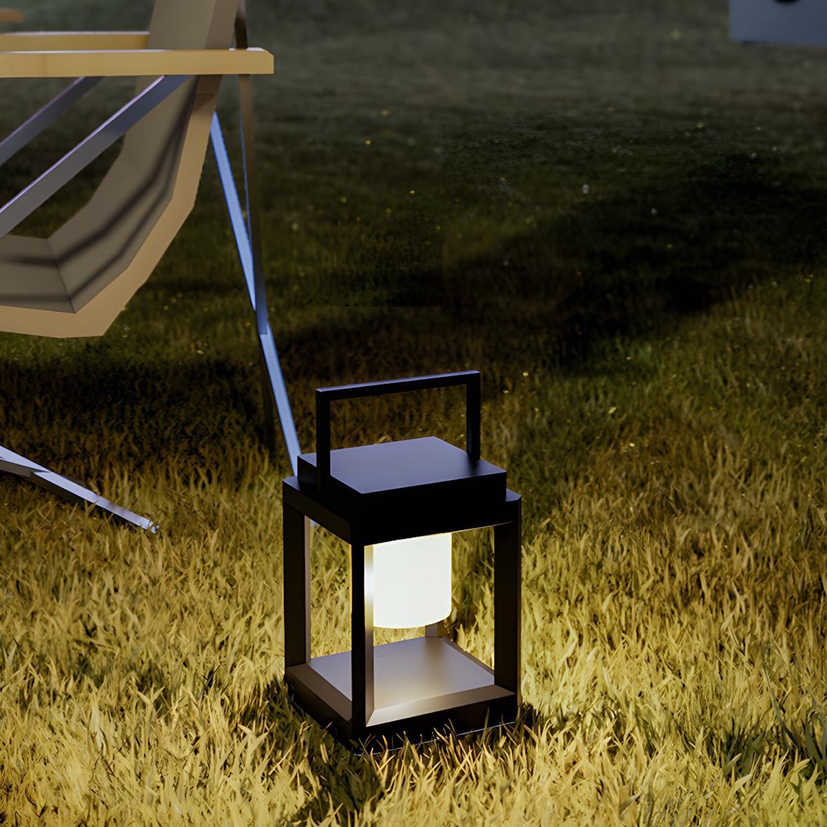 Modern Minimalist Solar LED Outdoor Lantern – Waterproof Table Lamp with Dimmable Light (USB Rechargeable)