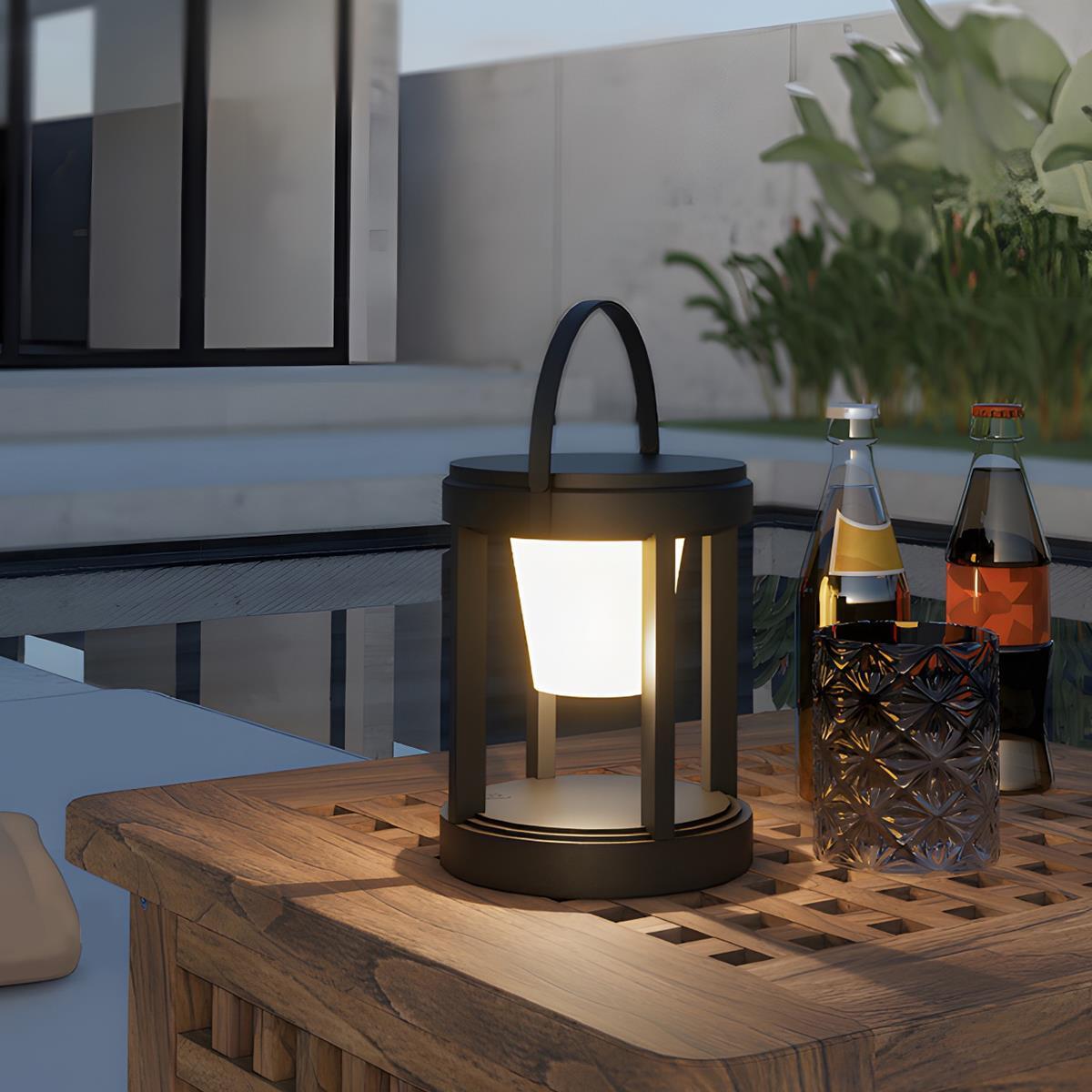 Modern Minimalist Solar LED Outdoor Lantern – Waterproof Table Lamp with Dimmable Light (USB Rechargeable)