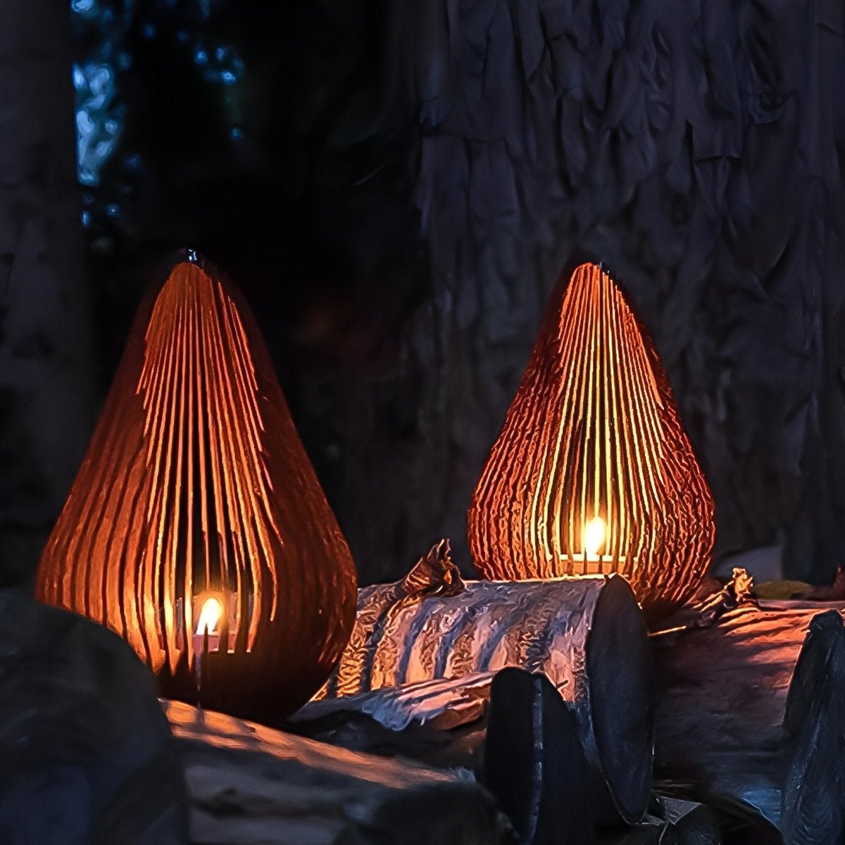Tulip Outdoor Candle Holders – Modern Stainless Steel LED Tea Light Lanterns (Waterproof, IP54)